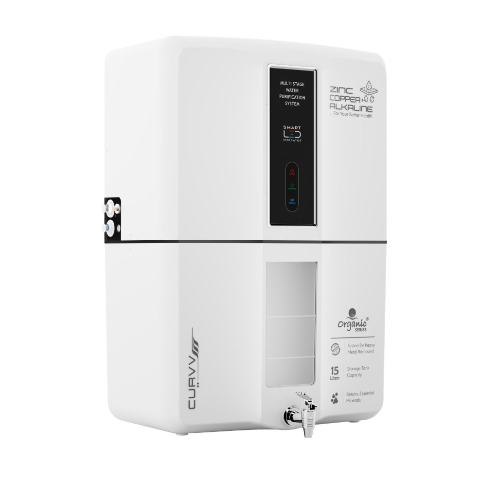 Organic Series CURVV White (15L Zinc, Copper & Alkaline RO)